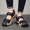 Men's Outdoor Top Layer Leather Large Size Beach Sandals Summer Casual Men's Vacation Beach Shoes Fashion Outdoor Non-Slip Beach Sandals