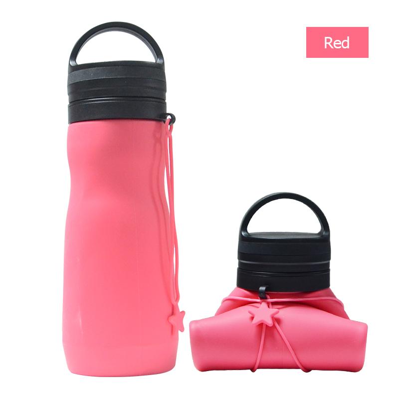 750ML Collapsible Water Bottle, Reuseable BPA Free Silicone Foldable Bottles Portable Hiking Cup For Outdoor Mountaineering Tour