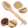 Durable Boar Bristle Body Brush Natural Wooden Shower Brushes Soft Dry Brushing for Exfoliation
