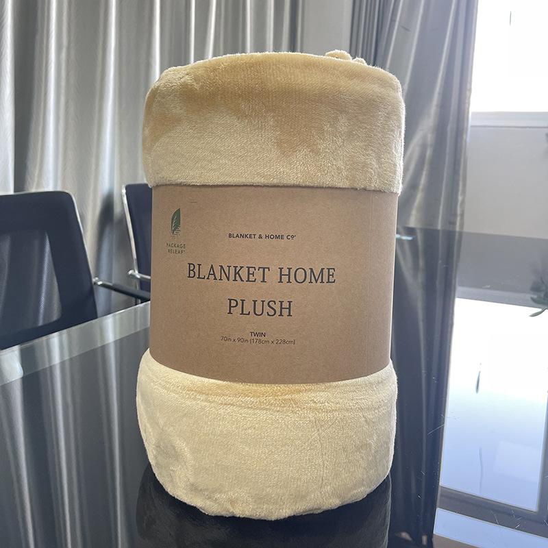 

Домашний мягкий фланелевый плед Летний плед для кондиционера Офисный плед для сна Повседневный плед Подарочный плед 178x228cm бежевый
