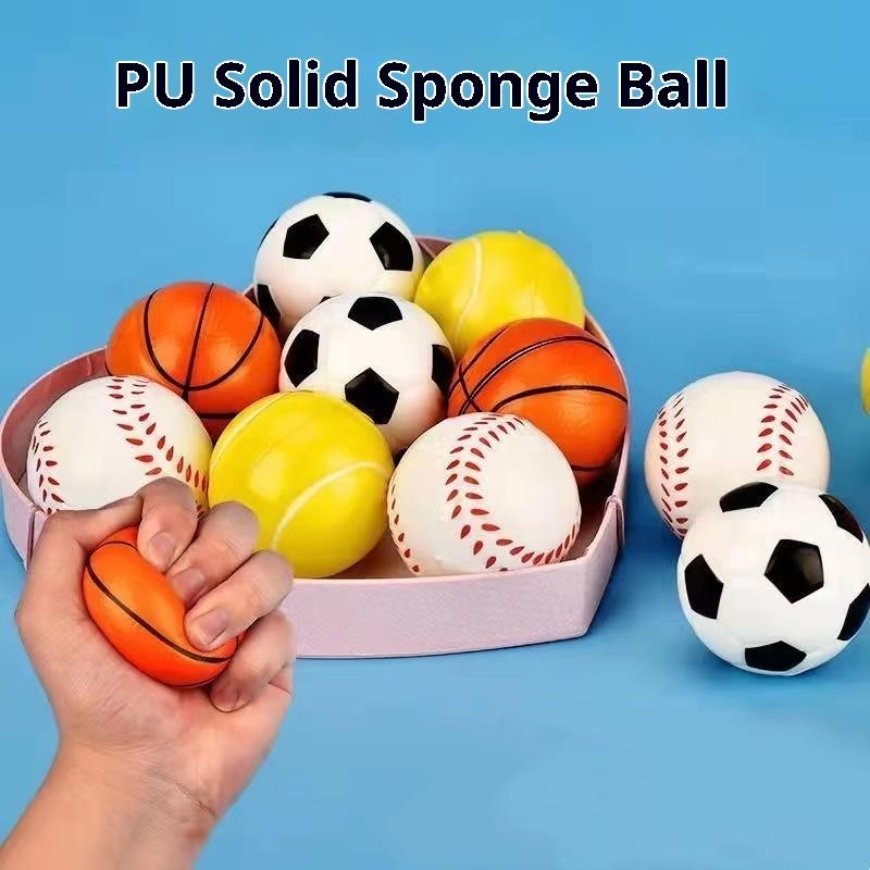 Fashnics Boys 6Pcs Pu Squeezing Ball Sponge Ball Facial Expression Foam Ball Pinching Stress Relieving Toy Wrist Movement 6.3Cm Children's Toy
