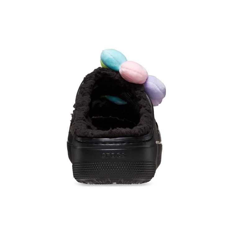 Crocs Classic Warm Fleece Floral Slippers Unisex Slippers Black 209240-001