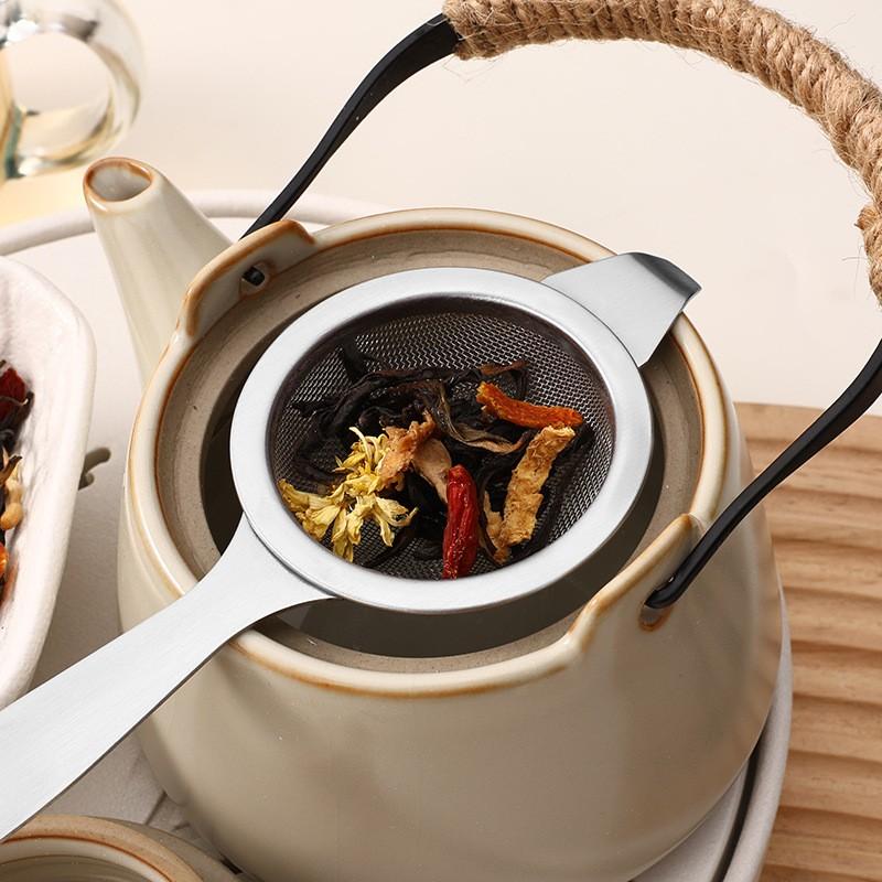 Stainless Steel Tea Strainer, Tea Leaf Filter Screen, Debris Separator, Golden Tea Filter, With Base, Tea Set Accessories, Tea Leaf Filter Spoon. One Size серебряный