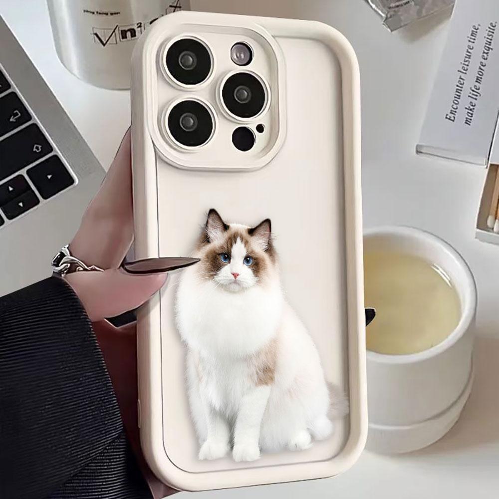 

White Grey Cat Ragdoll Phone Case For Redmi NOTE 8 9 A1 A2 A3 9 9A 9C 10 10C 12 12C 13 13C 14C 15 15C K30 K40 K50 K60 Case Shell Redmi13C4G