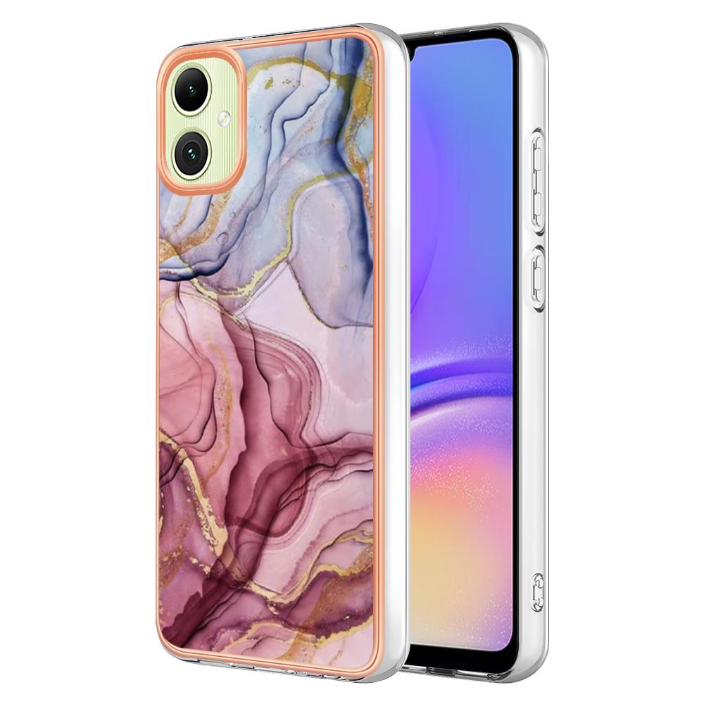 

For Samsung Galaxy A06 4G TPU Case Marble Pattern 2.0mm Electroplating Phone Back Cover Rose Gold