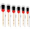 11Pcs Auto Detailing Set, Boar Hair Brushes, Steel Wire & A/C Brushes, Red, Soft Bristles, Wood Handles For Cleaning Interior, Exterior, Leather, 6