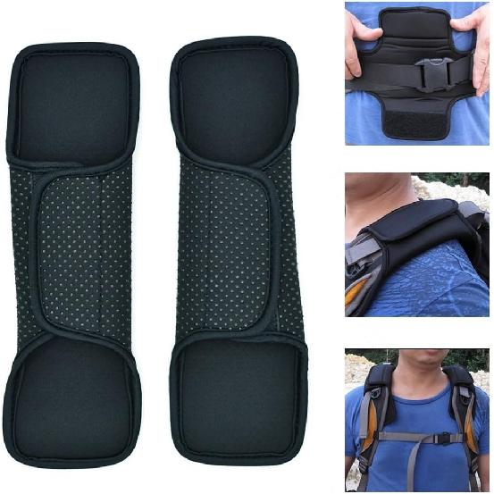 Wanty 1 Pair Black Color Neoprene Multipurpose Comfort Shoulder Strap Pads Shoulder Cushion Pad Protector for Backpack Rucksack/Travel Bag/Car Seat