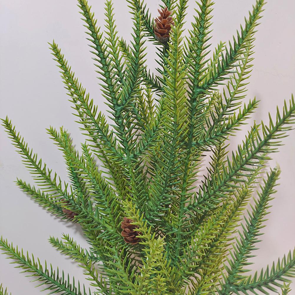 6Pcs Artificial Pine Branches with Pine Cones Fake Pine Branches Plastic 45cm for Christmas Home Decoration