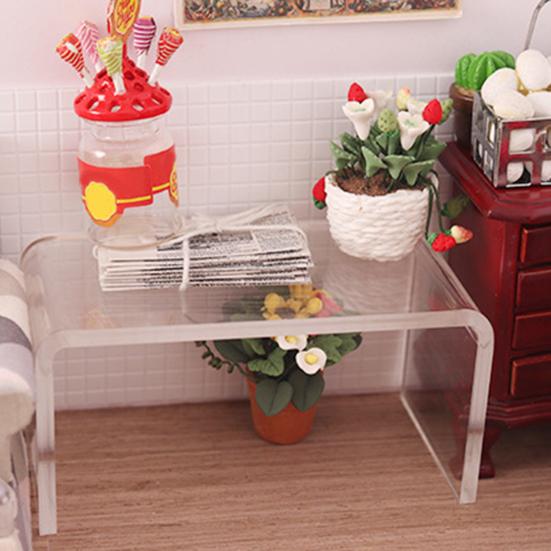 Furniture Model Table Good Craftsmanship Adorable Plastic Dollhouse Coffee Small Table Leisure Mini Model for Micro Landscape