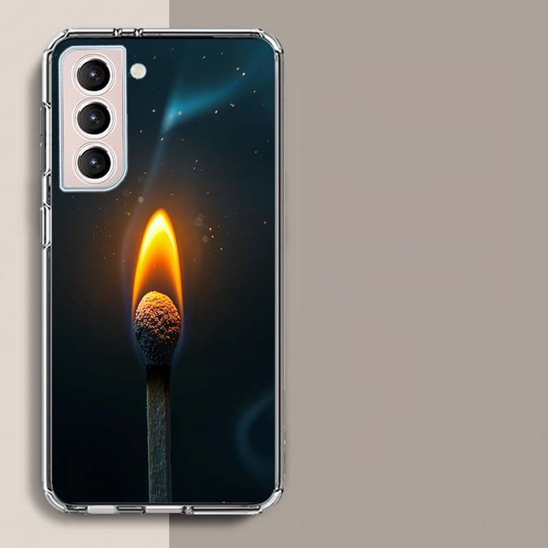 

Burning Match Phone Case For Samsung Galaxy S25 Edge S24 S23 FE S21 S20 S10 Plus S22 S26 Ultra Cover Clear Cases TPU Capa Shell Samsung S25