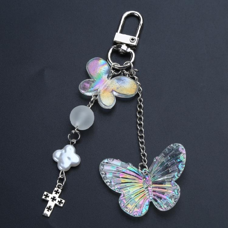 Sweet Bowknot Keychain Pendant Big Heart Charm Keyring for Purse Bag Backpack