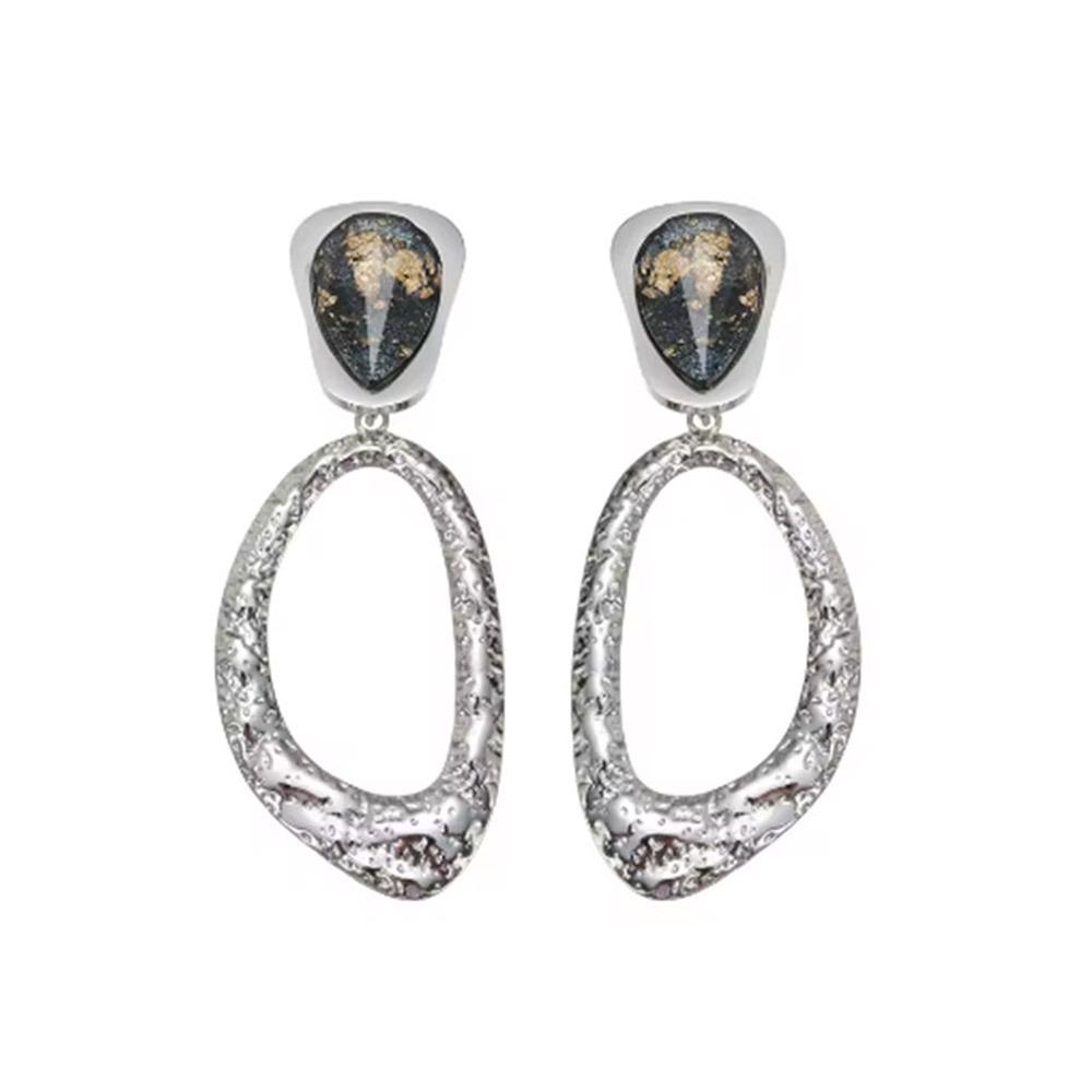 Irregular Surface Design Women's Earrings Exaggerate Textured Round Hoop Earrings  Daily