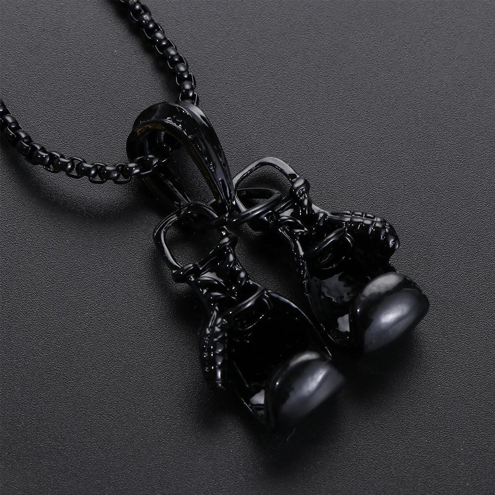 Punk Rock Gold Silver Balck Mens Boys Gift Chain Choker Boxing Glove Pendant Necklace