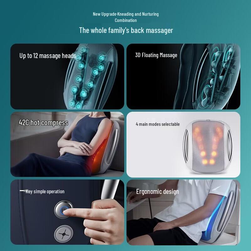 Philips Lumbar & Back Massager Cushion CN plug (adapter included)