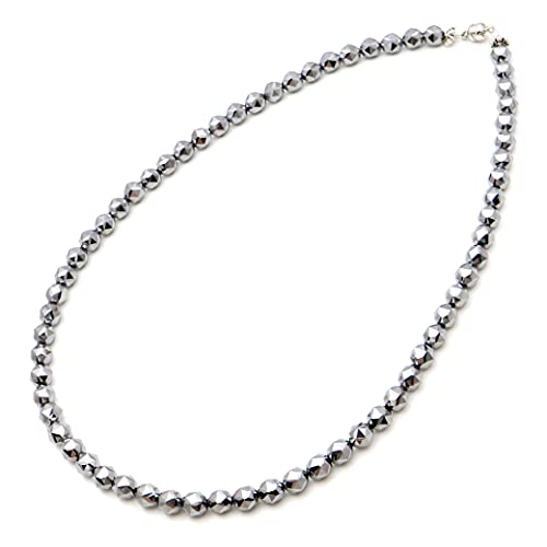 [GOLD STONE] Terahertz Ore Necklace, 6mm Star Cut, Power Stone, Natural Stone, Magnet Type, Approx. 50cm Long