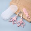 3PCS Safty Haircut Scissors Kit Stainless Steel Flat Teeth Scissors  for Children