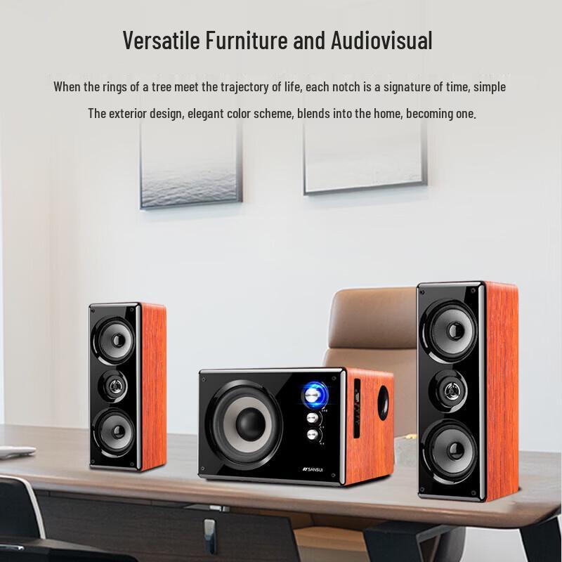 SANSUI GS-6000 Hi-Fi Home Desktop Speaker System CN Plug (adapter Included)