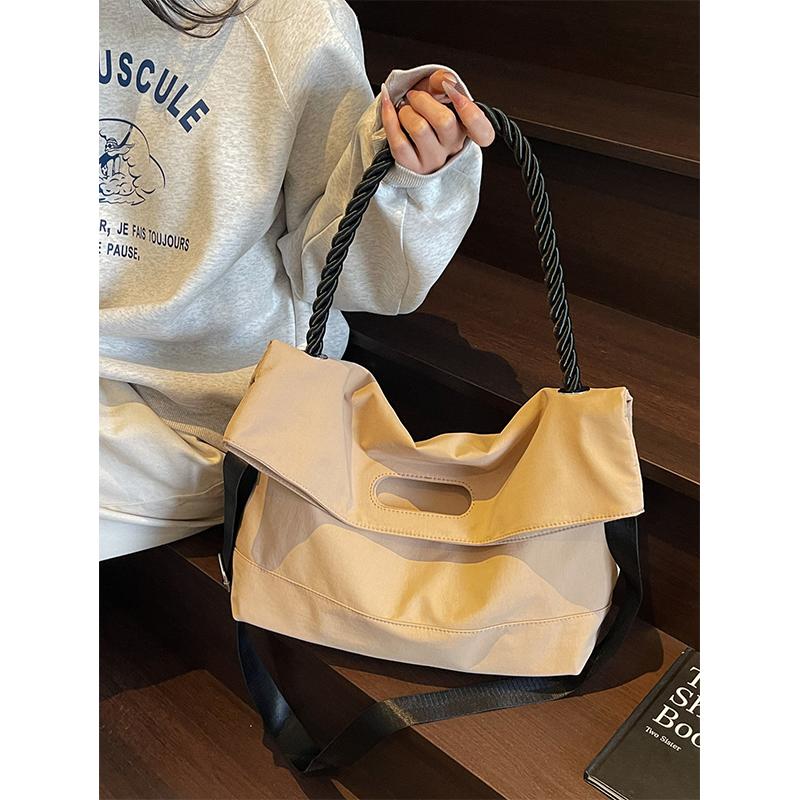 2026 New Recommended Simple and Fashiable Dual-purpose Backpack Commuting All-match Solid Color Handbag Messenger Bag