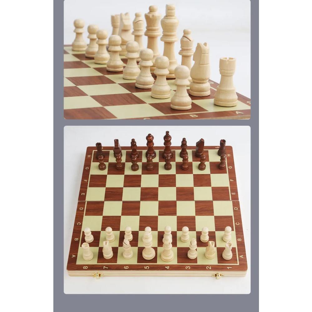 Magnetic Foldable Chess Set High Grade Wooden Chess Game Board Large/Small Size Strategic Thinking Folding Board Game for Party