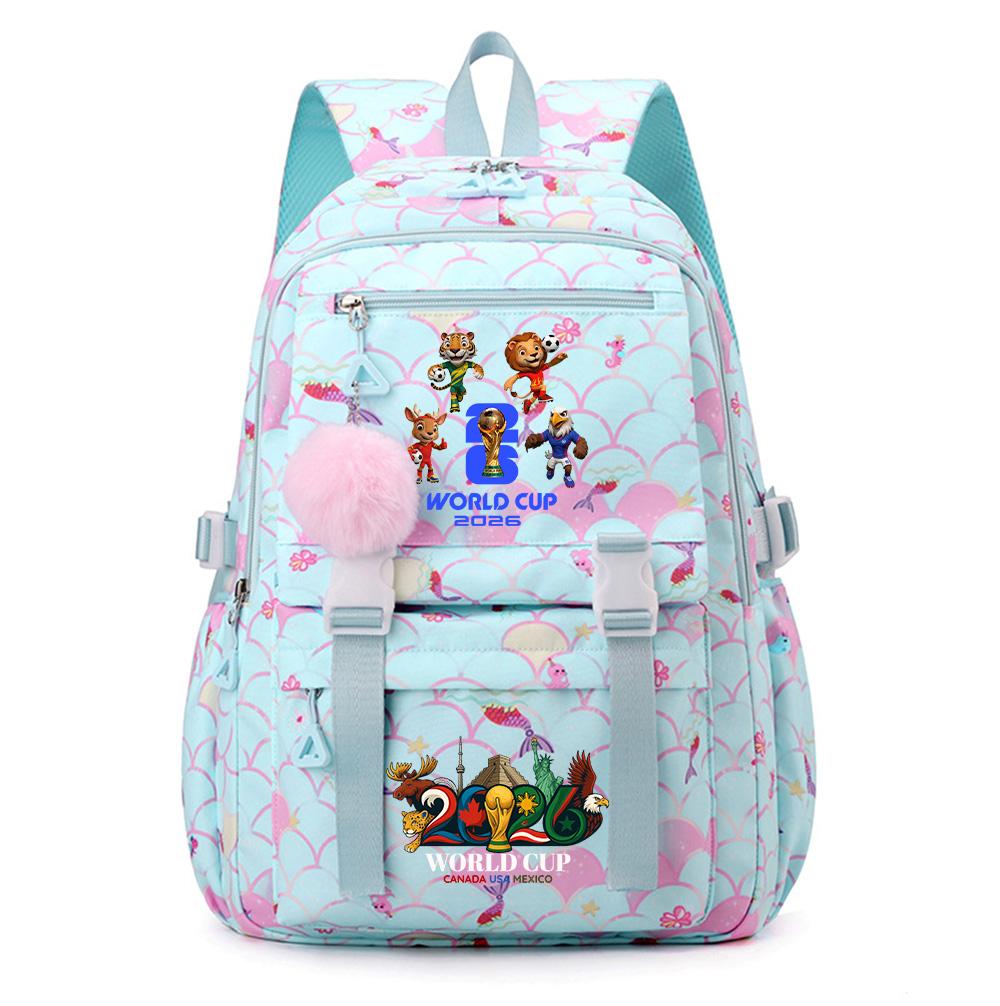 

2026 FIFA World Cup Peripheral Printed Backpack for Teenager Student Bookbag Schoolbag Women Large Capacity Waterproof Travel Bag Gift Mochila