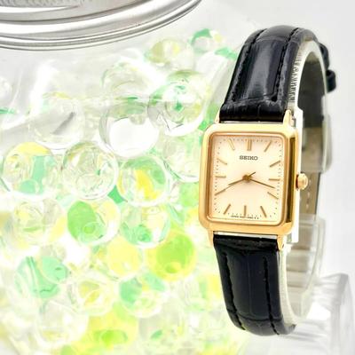 SEIKO Watch Gold Square 042127 New Strap [New Battery] Ladies' 4N21-5120