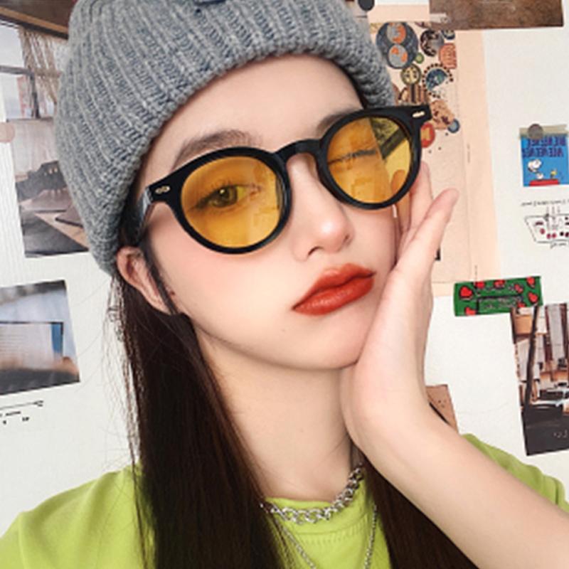 Fashion Round Sunglasses Unisex Vintage Small Frame Shades Glasses Men Women Outdoor UV protection Rice Nail Green Eyeglasses
