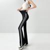Black High-Waisted Flare Shark Pants - Women's Spring/Autumn Yoga & Fitness Hip-Lifting Tummy-Control Outerwear