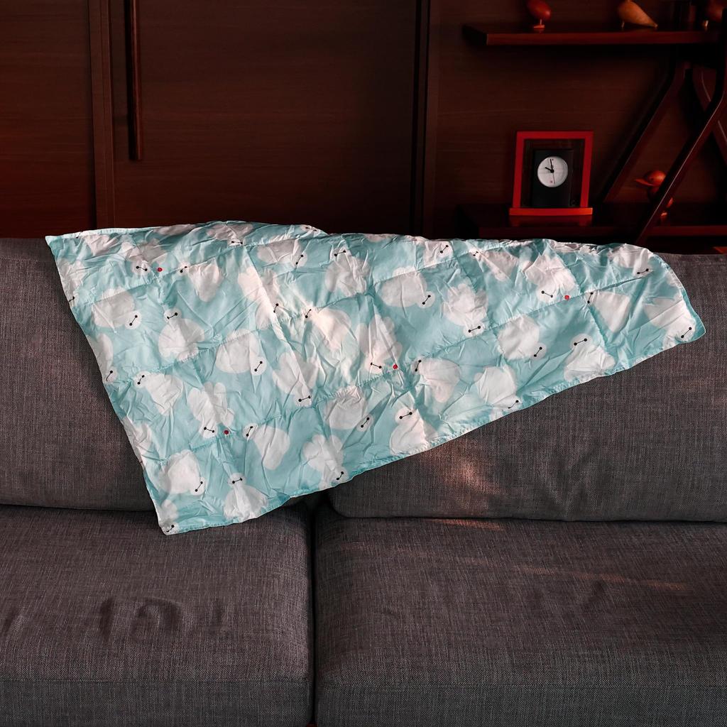 Marushin Disney Baymax Standby Blanket with Pouch, Compact, Cute, Fluffy, Stylish, and Cold Weather Protection, Product Number: 2245036700