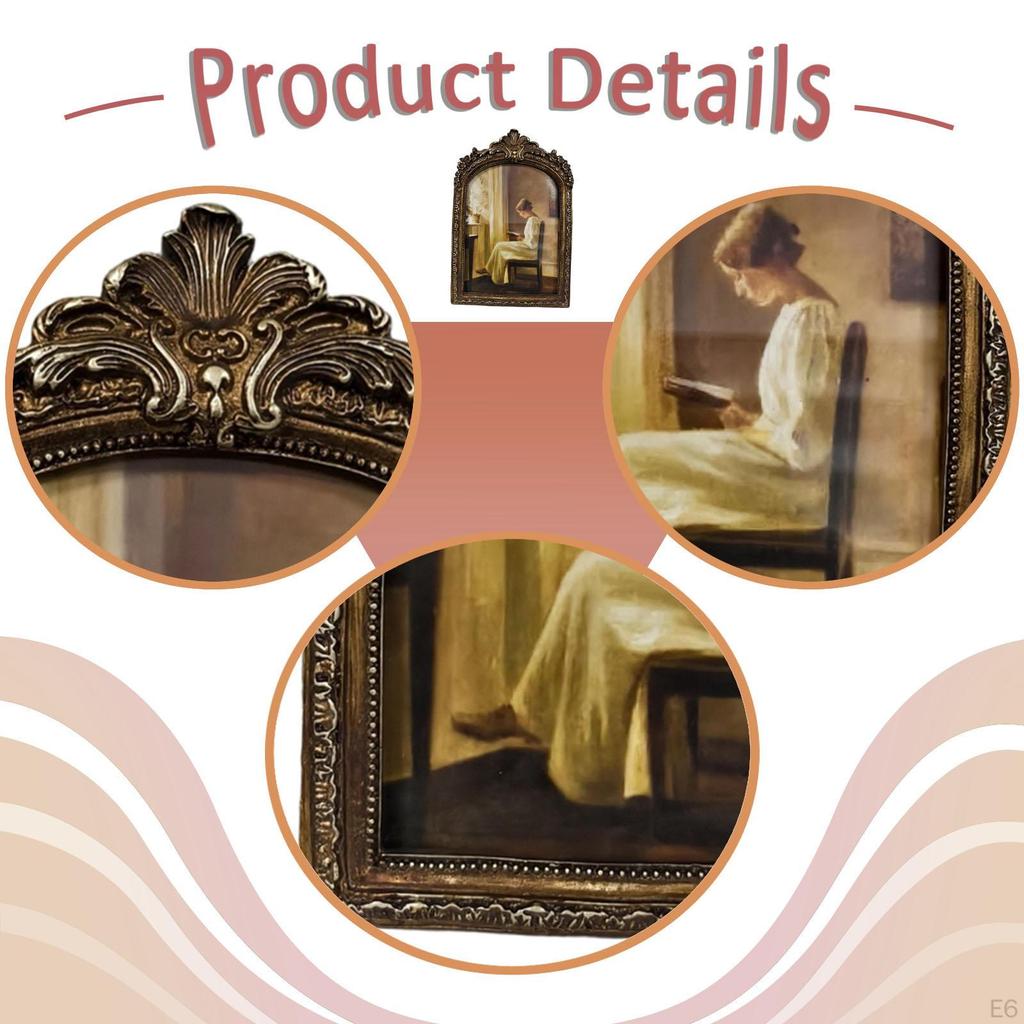 Antique Photo Decor Carved Resin European Tabletop and Wall Hanging Vintage Picture Frame for