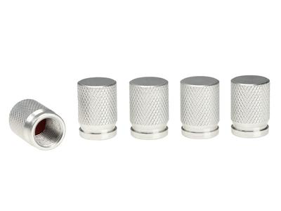 Ventilkappen, Aluminium, 5 Stück, silber