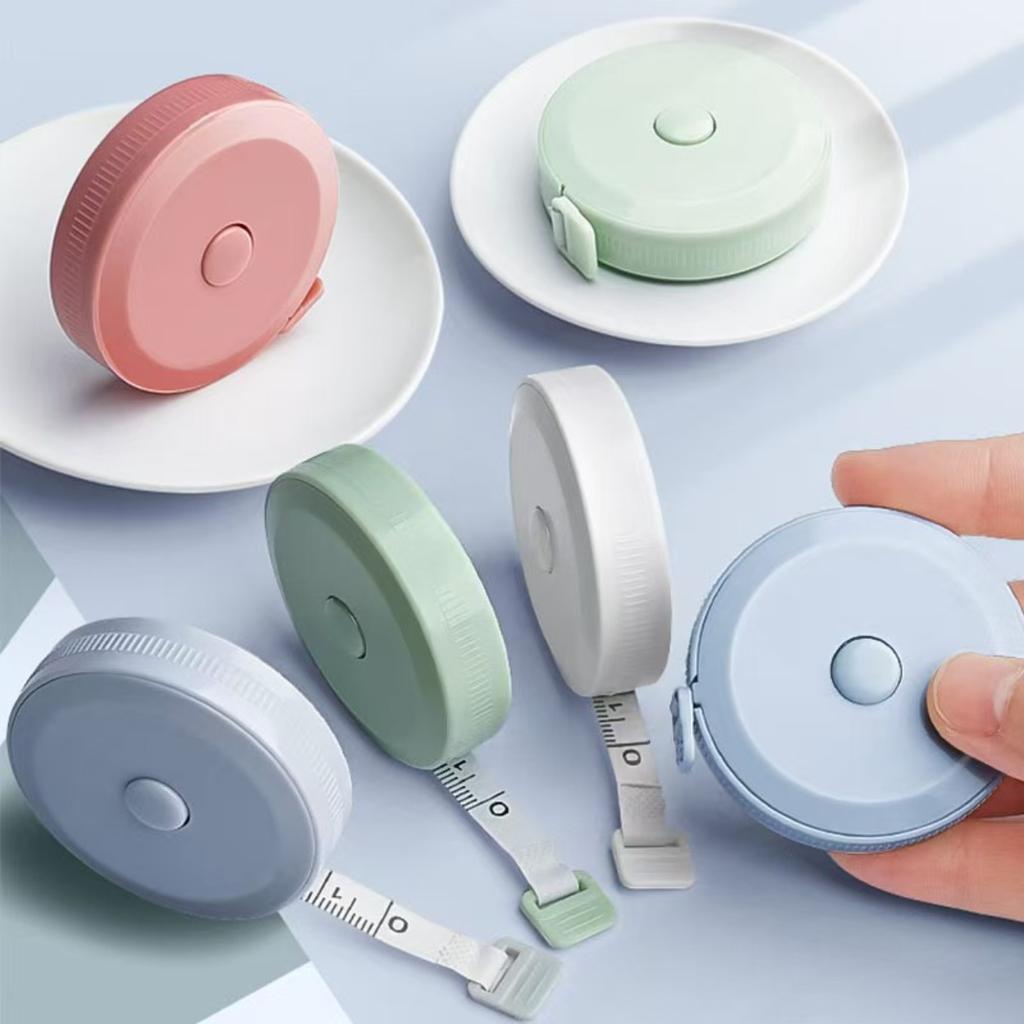 1.5m/60inch Plastic Tape Measure Automatic Telescopic Tape Measure Cute Mini Tape Measure Measuring Three Circumference Tape Measure