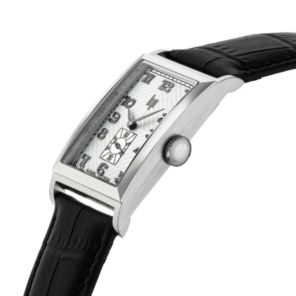 Lip Watch Unisex Churchill T24 Symmetrical Watch 671944 Silver Black Leather Embossed Watch Authorized Dealer [LIP] Men's