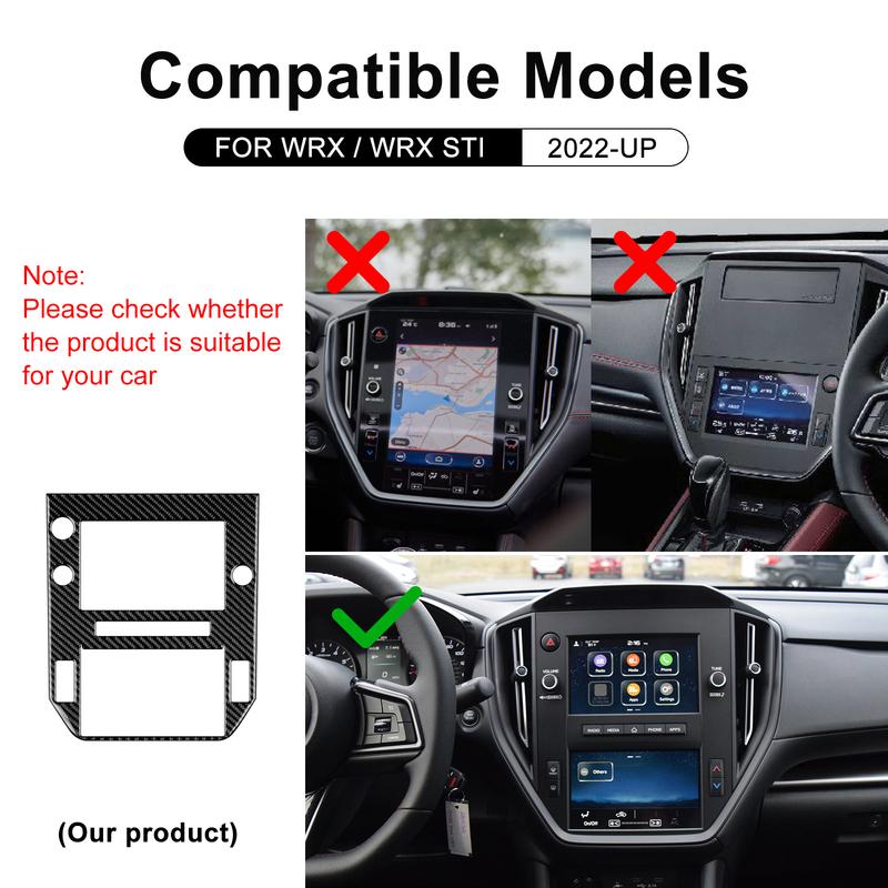 Real Soft Carbon Fiber For Subaru WRX/ WRX STI   2024 Car Central Navigation Frame Panel Sticker LHD Trim Accessories