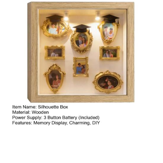 Набір «Зроби сам» Міні-музей Силуетна коробка зі світлом Міні-музей Рамки для фотографій з випускними ковпаками Вітрина для спогадів для випускників