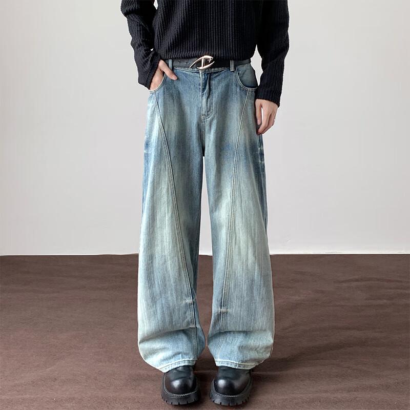 VUUG Herren Retro Loose Straight Jeans