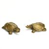 Antique Copper Mini Turtle Decorations Chinese Classical Brass Tea Pets Vintage Crafts Miniature Figurine Home Decor Accessories