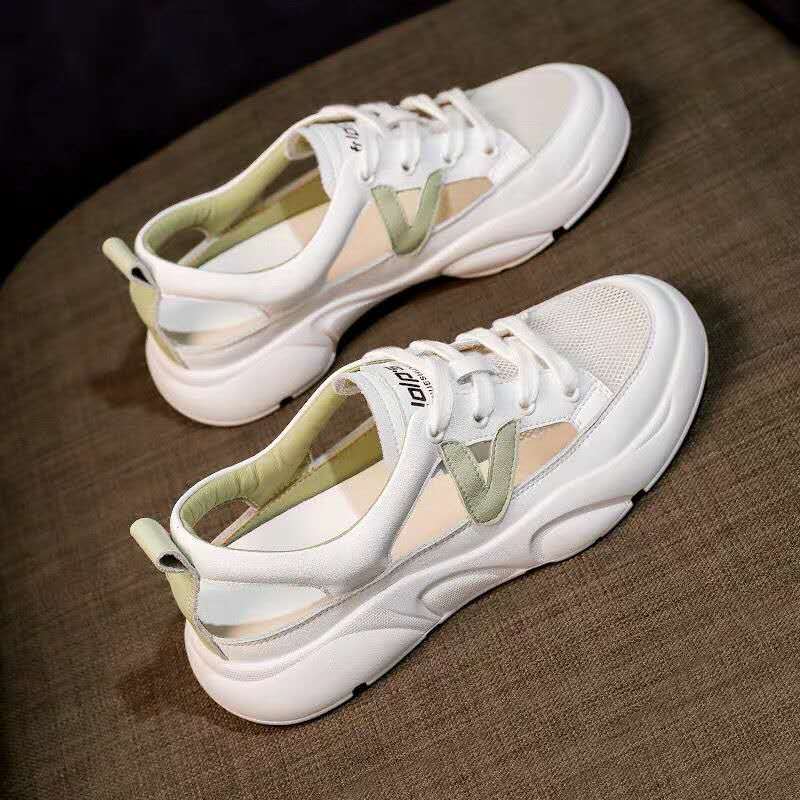 

МОДА Comemore, новинка 2024 года, белые туфли, женские туфли-лодочки для отдыха, спортивные сандалии на платформе, женские летние дышащие кроссовки на плоской подошве с сеткой, обувь 37 зелёный