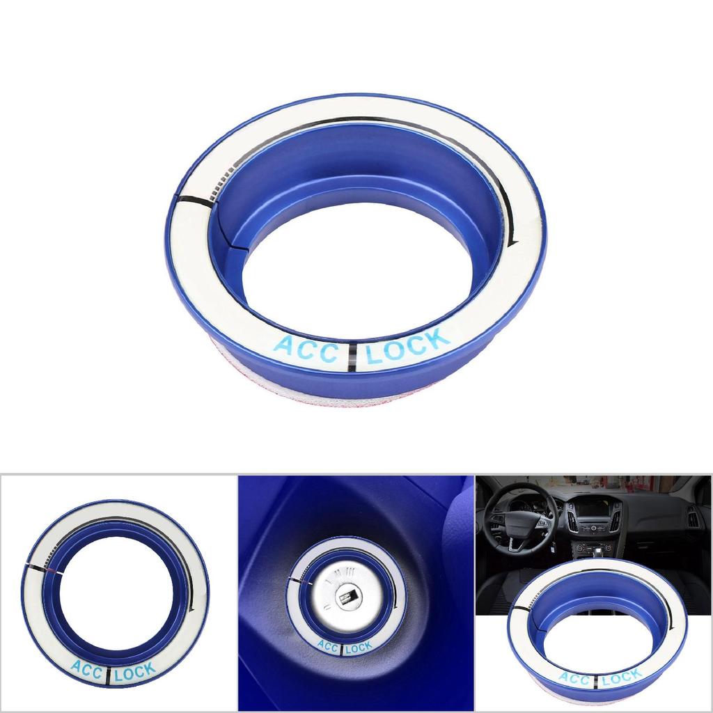 Auto Leuchtender Zündschalter Ring Kreis Schlüsselloch Abdeckung Zierleiste für Ford Focus 2005 2018 Blau