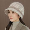 Autumn and winter new knitted bucket hat women's warm ear protection wool hat versatile face small cold hat retro fashion hat