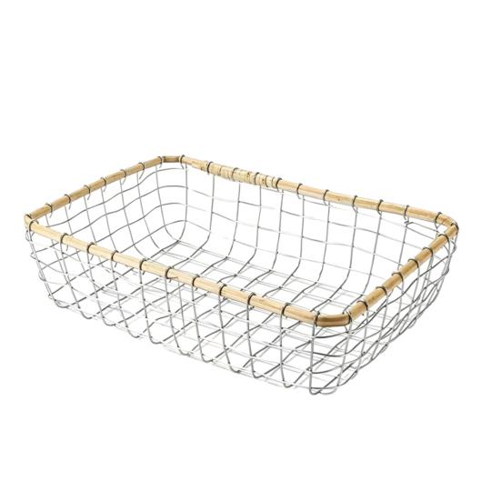 Storage Basket, Stainless Steel Woven Multi-Purpose Organizer, Large Capacity Stackable Fruit Bowl for Kitchen Bathroom Bedroom And More