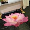 3D Flower Floor Mat Realistic Rose Lotus Area Rug Anti-Slip Decorative Flower Bathroom Rug for Living Room Bedroom Kitchen