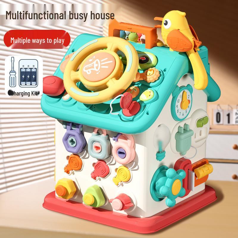 Kids' Six-Sided Activity Center: Early Learning Shape Recognition & Multi-Functional Game Box