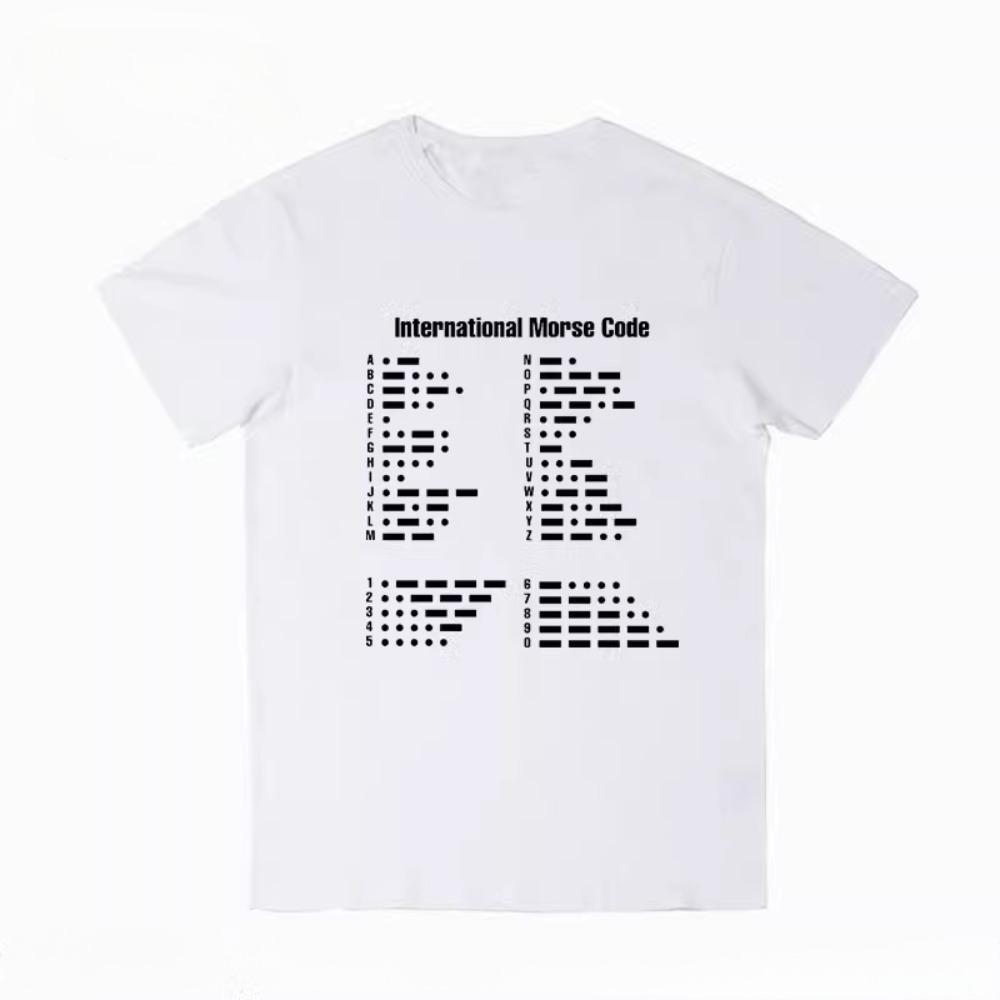

Morse Code Computer Code Science Engineering Cryptography Womens Tshirt Fashion Graphic T Shirt Women Clothing 4XL