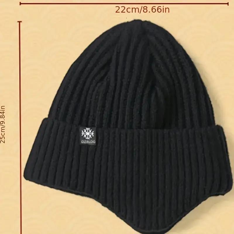 Winter Hat Knitted Hat Men's Beanie Warm Cap Outdoor Winter Ski Hat