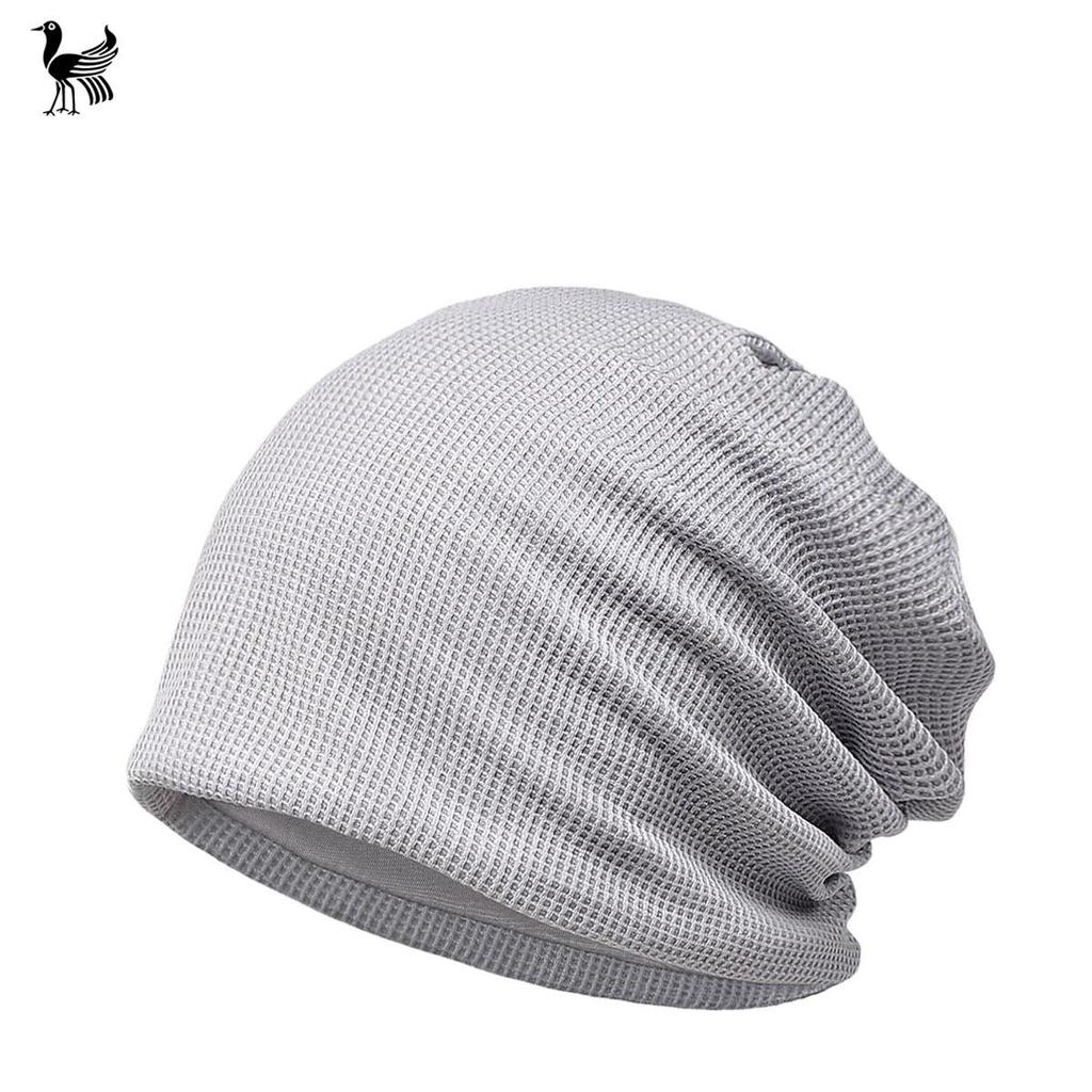 Women's Japanese & Korean Three-Legged Bird Beanie: Lightweight Waffle Cotton Sleep Cap for Spring/Summer Fashion