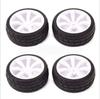 4pcs HOBBYPOWER RC 1:10 Sport Class Racing Tires & Wheel Rims (White)