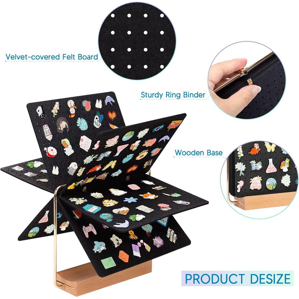 Pin Collection Storage Calendar Badge Earring Display Organizer 6 Pages Large Capacity Brooch Holder for Household Use