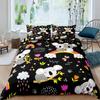 Cute Cartoon Koala Duvet Cover Set Botanical Blossom Floral Comforter Cover Kawaii Wild Animal Koala Bedding Set Twin Queen Size
