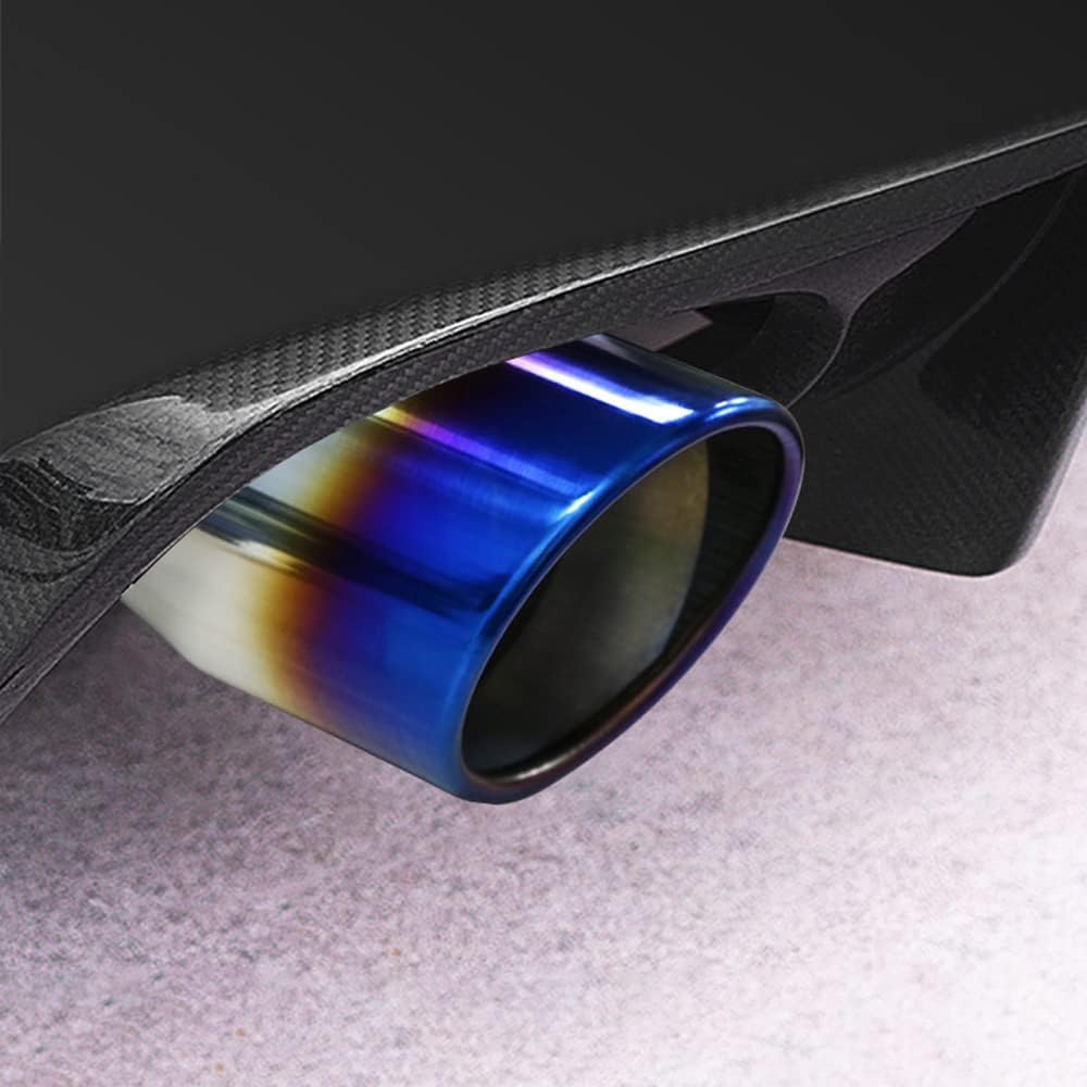 

Car Exhaust Tip 80mm/3.15 inch Inlet, Universal Car Exhaust Pipe Modification Tail Throat Tail Pipe Stainless Steel Muffler Tip, Baked Blue Tailpipe