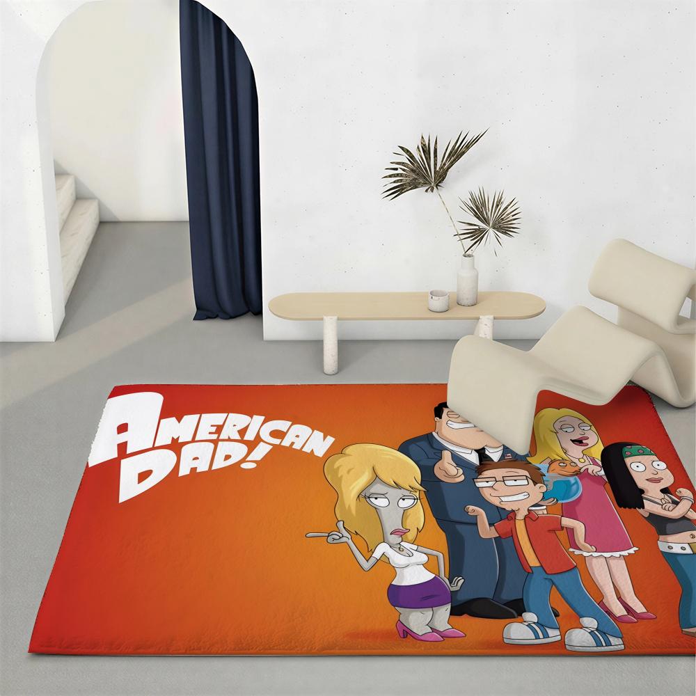 Adult Cartoon A-American DadS Floor Mat Eco-Friendly Flannel Doormat Non-Slip Odorless Soft Short Plush Indoor Floor Rug